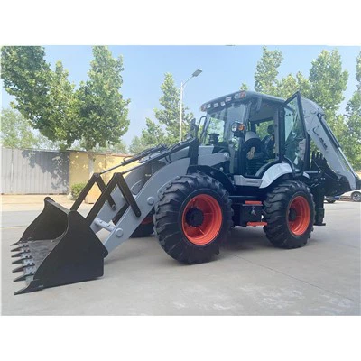 Retroexcavadora Loade ocupada de dos cabezas